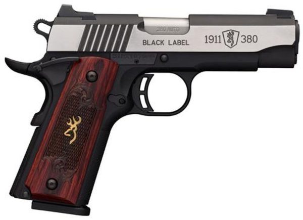 Browning Black Label Medallion Pro Compact, .380 ACP, 3.62" Lauf, 8 Patronen, Rosenholzgriffe
