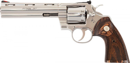 Colt Python .357 Mag, 6"-Lauf, Walnussgriffe, Edelstahl, 6 Schuss
